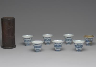 图片[2]-Cup with eight flames and trigrams decoration in underglaze blue, Qing dynasty, Kangxi reign (1662-1722)-China Archive